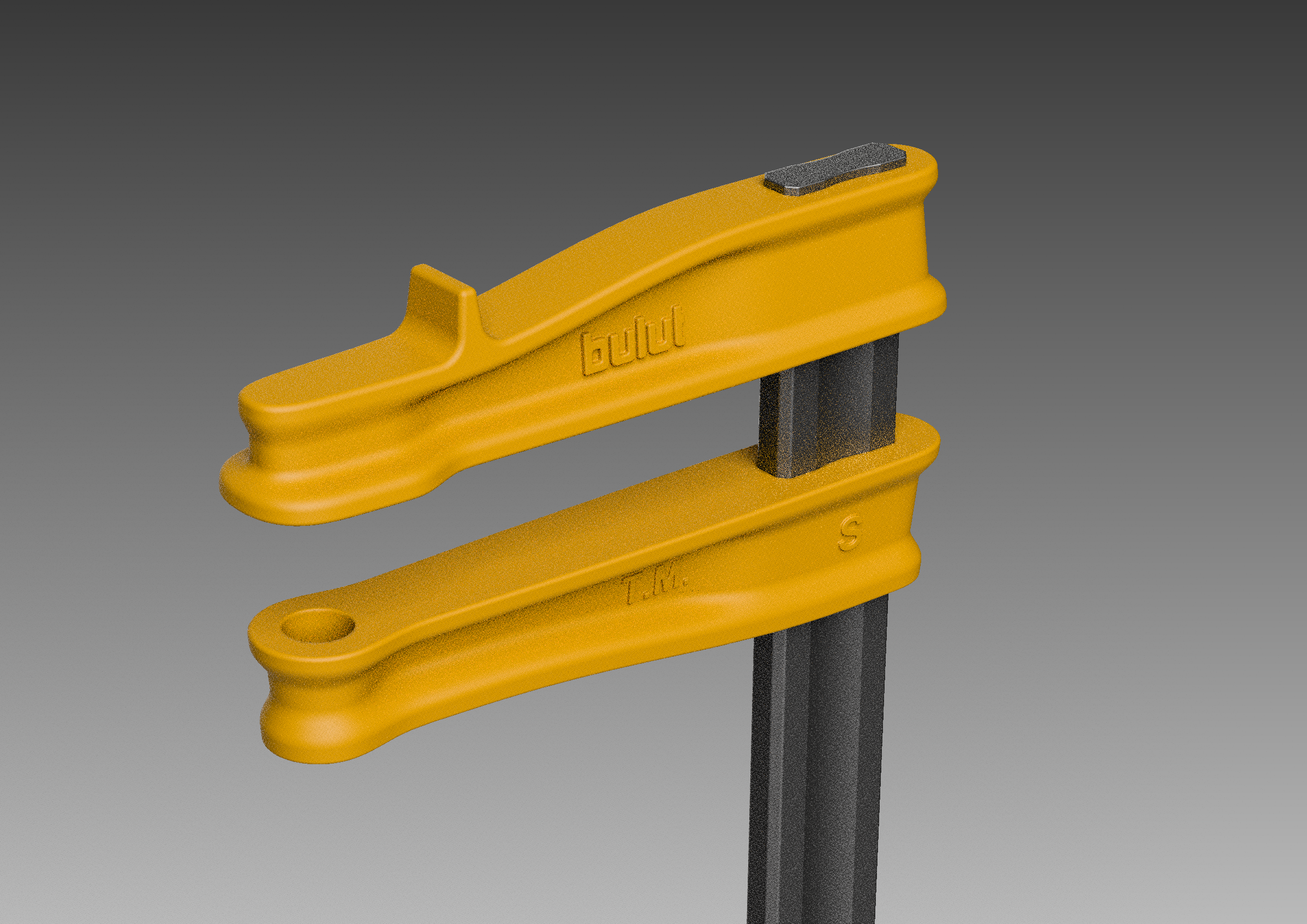 BULUT F-Clamp product render showing clamp form and handle geometry