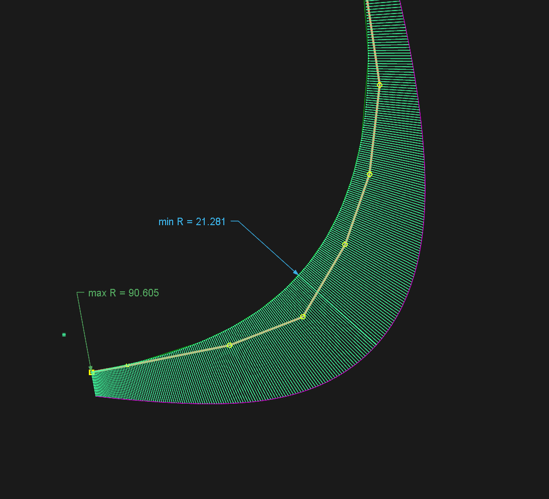 Surface section construction analysis in CAD